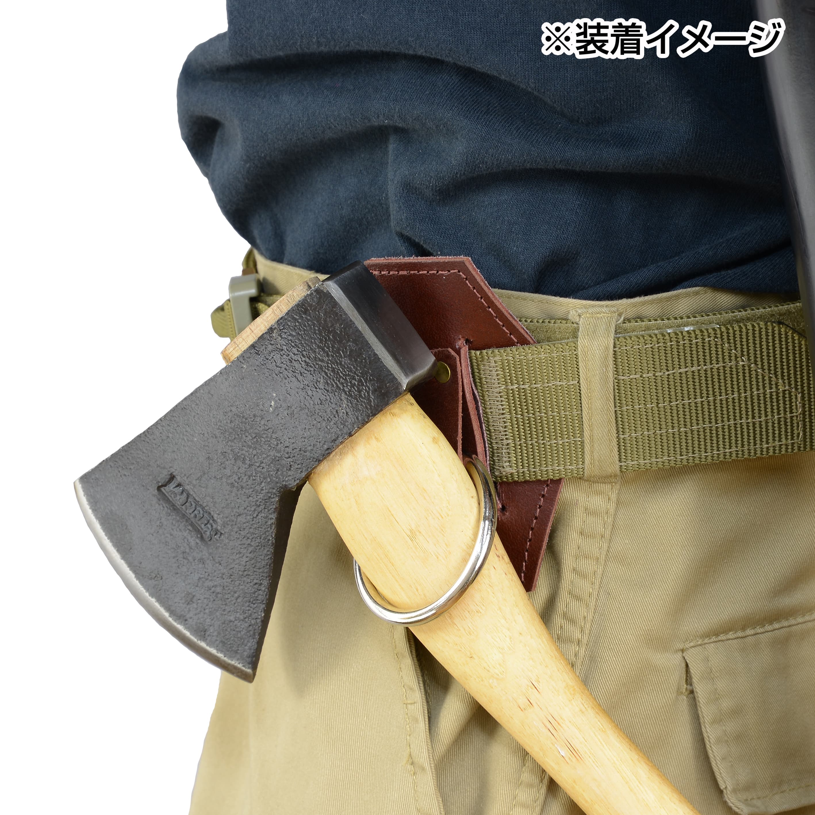 Get Dressed For Battle アックス ホルダー BrownLeather スチール