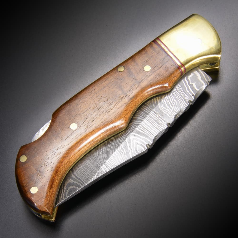 Rite Edge 折りたたみナイフ ダマスカス鋼 DM1213 ロックバック式