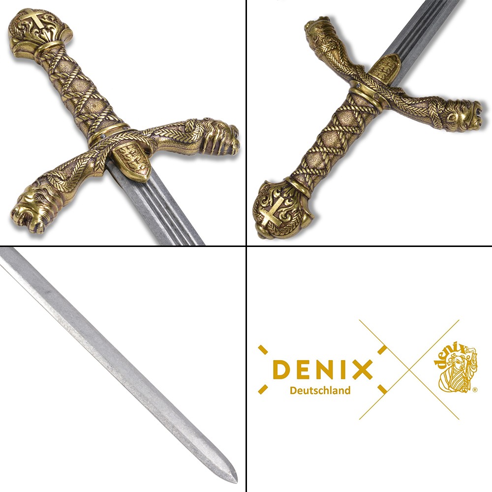 値下げ】金属製 模造刀 西洋剣 DENIX ライオンソード リチャード王 