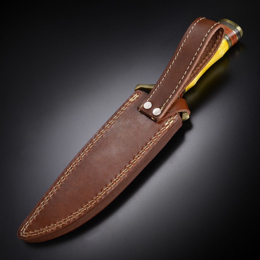 ハンティングナイフ スパイラルブッシュワッカー 直刃 ボーンハンドル