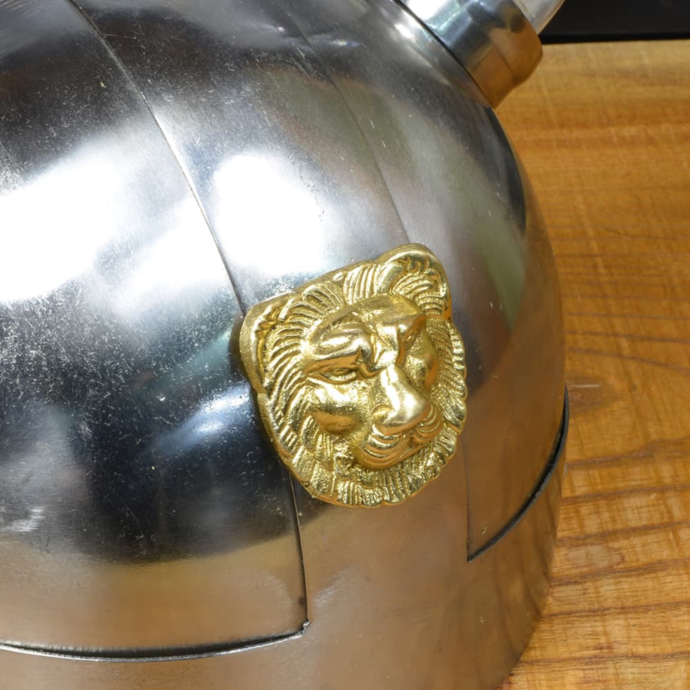 バイキングヘルメット 2本角 鉄兜 ライオンエンブレム | ミリタリー