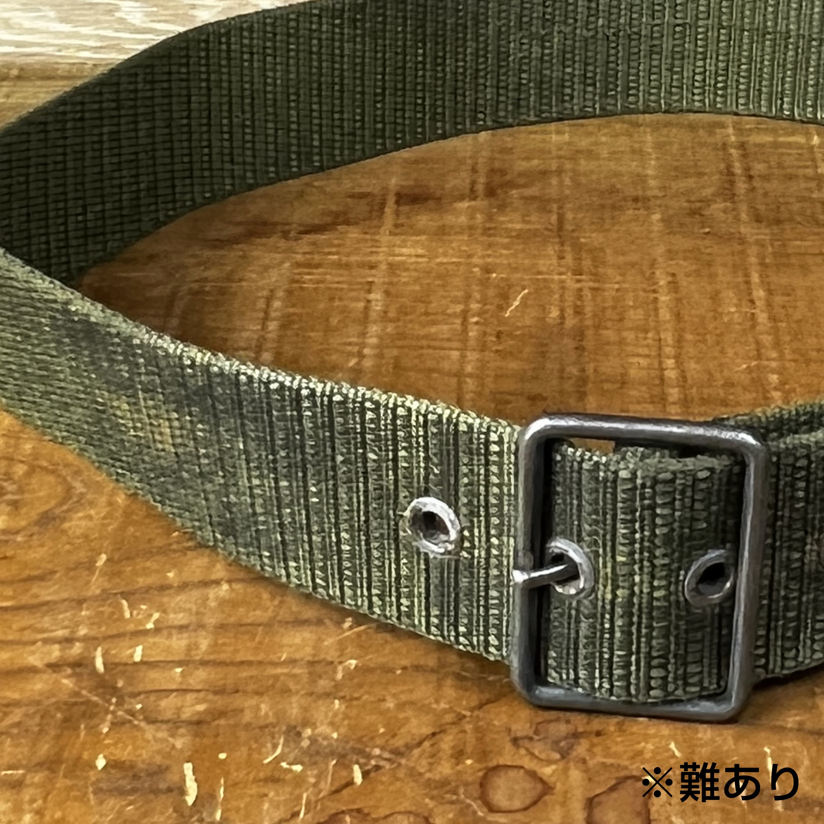 チェコ軍放出品 コットンベルト OD ピンベルトバックル 8穴