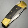 ハンドメイド 折りたたみナイフ  クリップポイント 真鍮製ボルスター