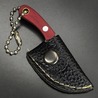 キーホルダーナイフ MINI ダマスカス柄 シース チェーン付き