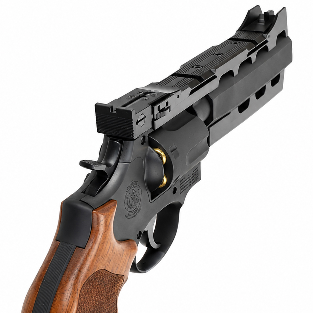 マルシン ガスガン S&W M586 Power Custom ブラックHW HOGUE木製