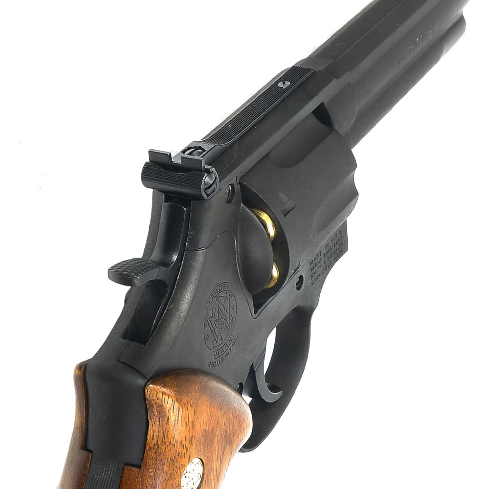マルシン ガスガン S&W M586 ブラックHW ハーフチェッカー木製グリップ
