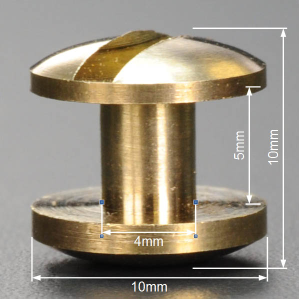 シカゴスクリュー 真鍮 コンチョネジ 穴あき 10mm ミリタリーショップ