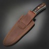 Damascus スキナーナイフ Burgundy マイカルタハンドル レザーシース付き DM1139