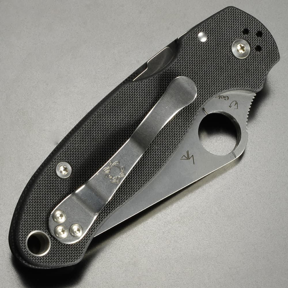 ミリタリーショップ レプマート / Spyderco 折りたたみナイフ Para3 サテンブレード G-10 コンプレッションロック 半波刃 C223G