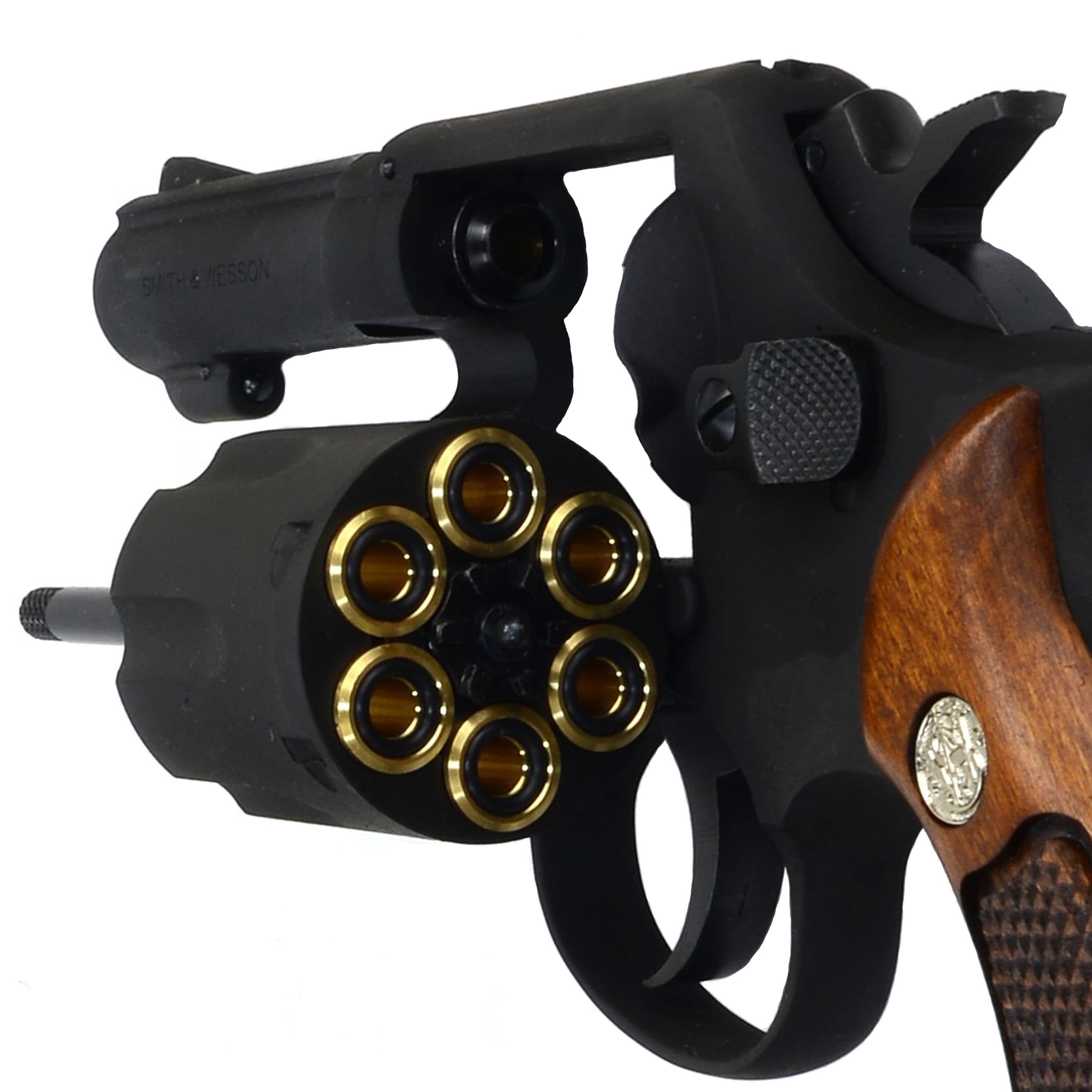 マルシン M586 4インチ モデルガン HW樹脂 木製グリップ 本革