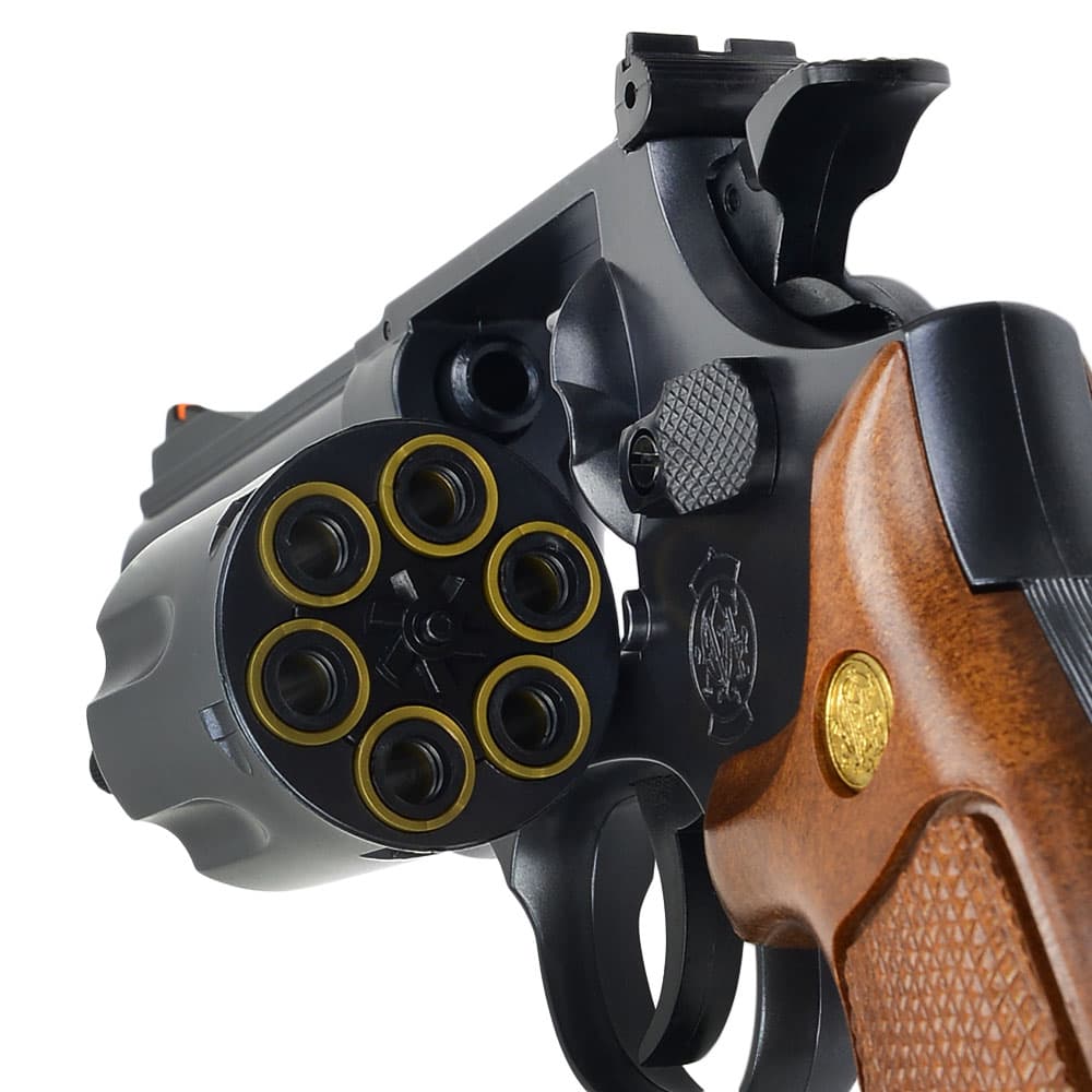 M19 ウッドグリップ 4インチ ガスガン CROWN MODEL エアコッキングガン S&W M19 ウッドタイプグリップ 4