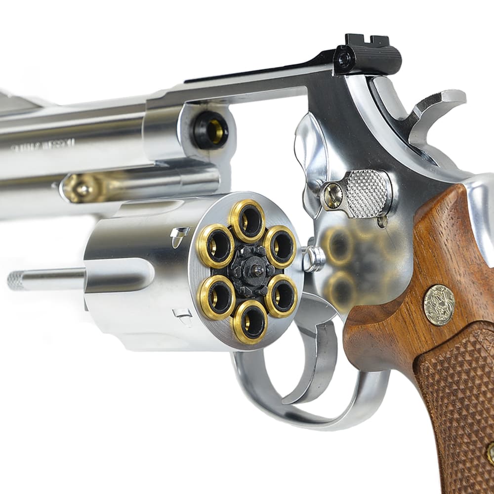マルシン ガスガン S&W M686 シルバーABS ハーフチェッカー木製