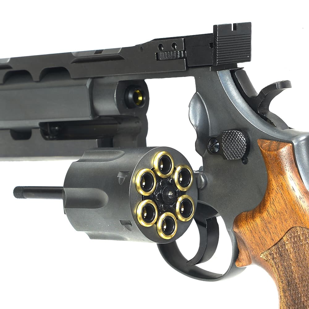 マルシン ガスガン S&W M586 Power Custom エクセレントHW HOGUE木製