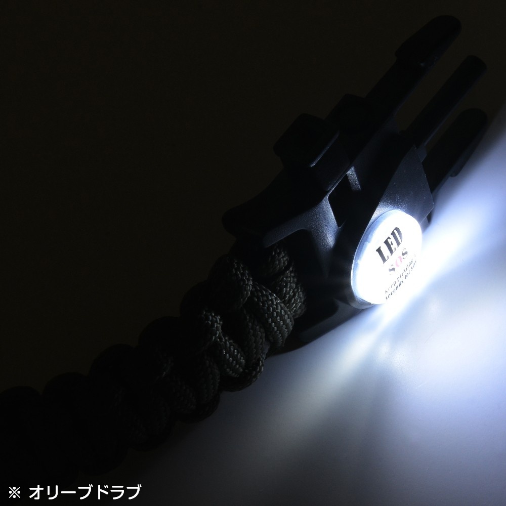 多機能 パラコードブレスレット LEDライト ホイッスル付 | ミリタリー